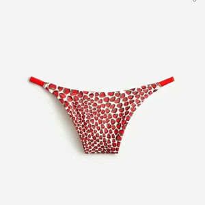 J Crew 90s no tie string bikini bottom Strawberry Stripe reversible print S NWT